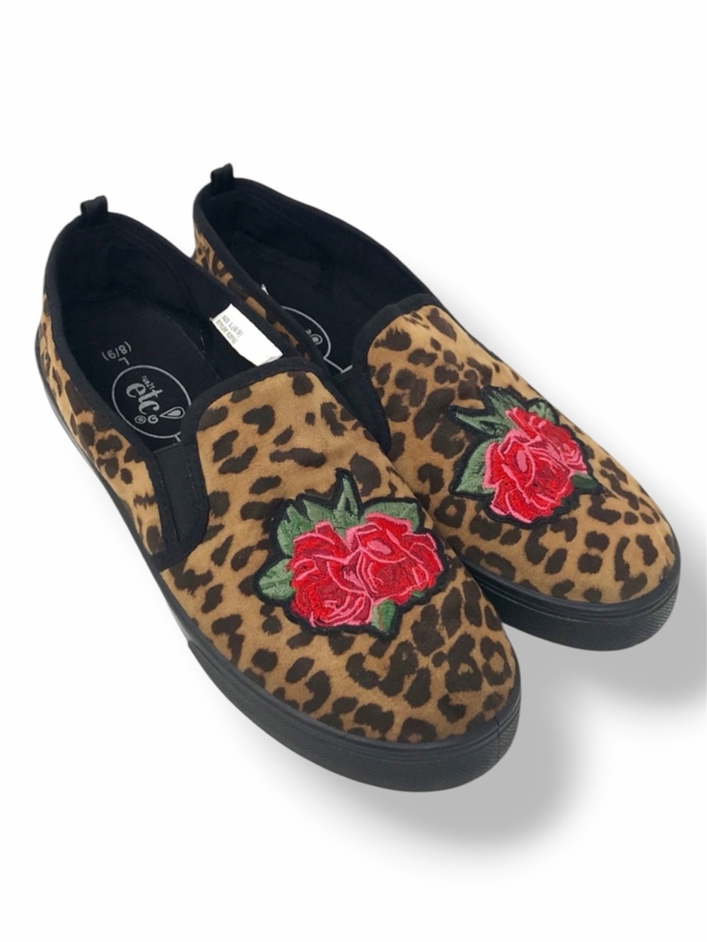 Rue21 Leopard Rose Patch Slip on Sneaker 8/9 L